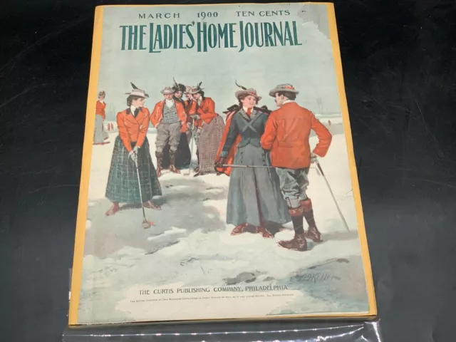 Antique March 1900 The Ladies Home Journal Cover Large Golf Golfing Ladies Print