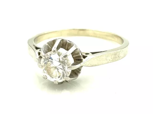 MAGNIFIQUE BAGUE OR 18 CARATS - Solitaire Diamant 0,50 carat - 3 g