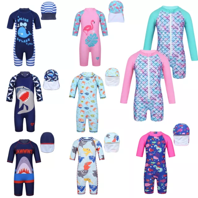 Baby Boys Girls Swimsuit UPF 50+ Rash Guard Kids Swimwear Bathing Swimming Suit