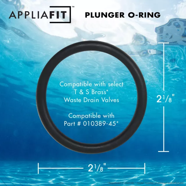 AppliaFit Plunger O-Ring for Waste Drain Valve Compatible with T&S Brass 0103... 2