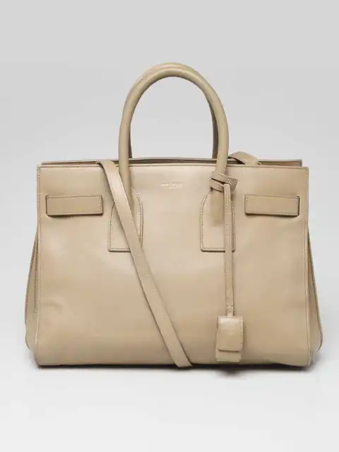 Yves Saint Laurent Beige Leather Small Sac de Jour Tote Bag