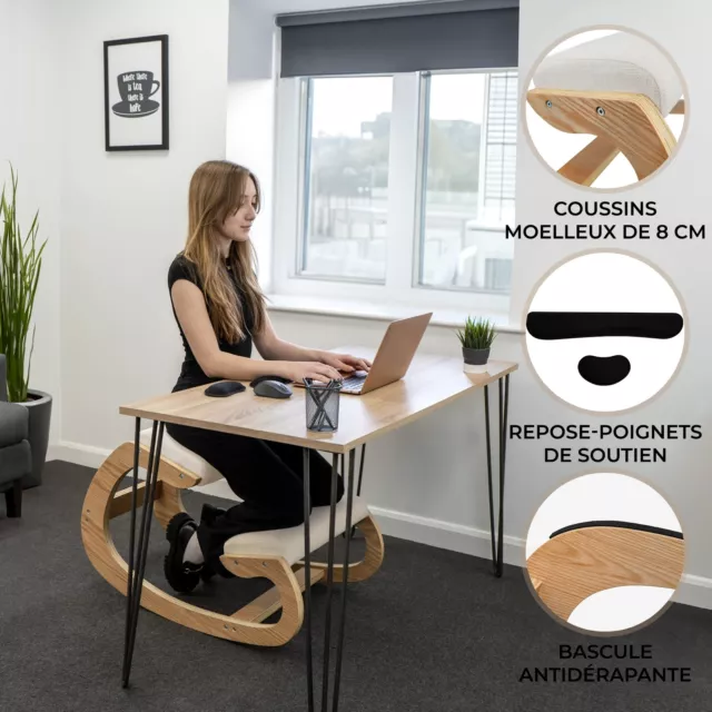 Chaise Ergonomique à Genoux Tabouret à Bascule Orthopédique Posture Bureau