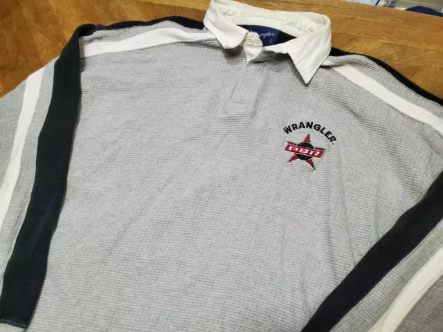 Wrangler PBR Long Sleeve 100% Cotton Shirt Mens Large