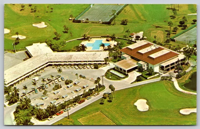 Postcard Cape Coral Country Club & Motel Swimming Pool, Florida aerial L103