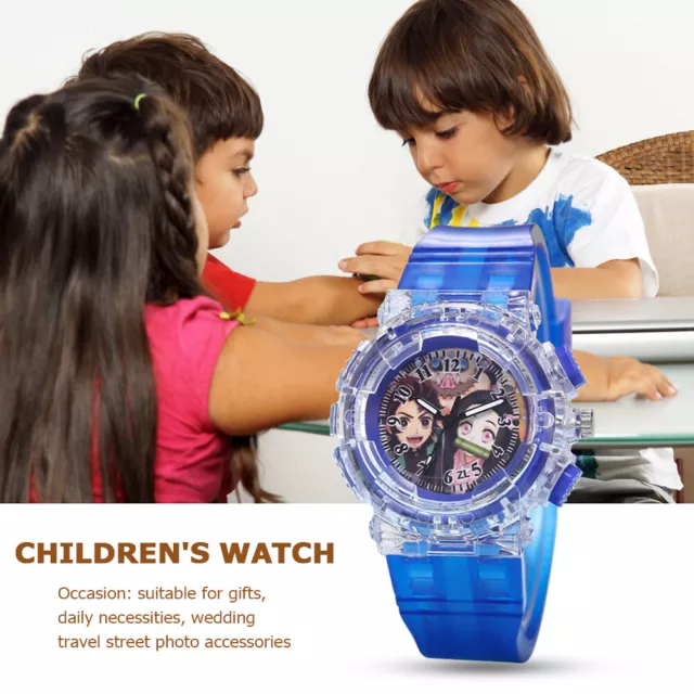 UNIhappy orologio da polso bambini con motivo anime, luminoso, Ghost Slayer, disegno 3