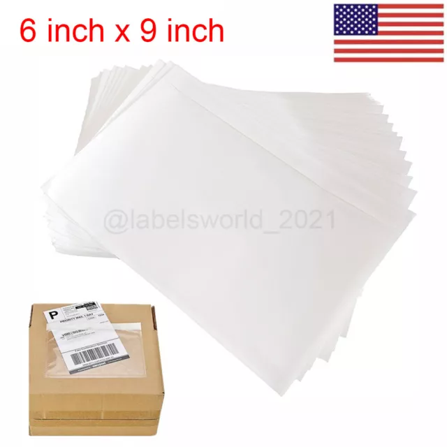 6" x 9" Clear Adhesive Packing List Shipping Label Envelopes Pouches 50 - 1000