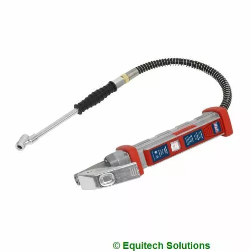 Sealey SA371 Tyre Inflator 0.5m Hose with Twin Push-On Connector Psi & Bar