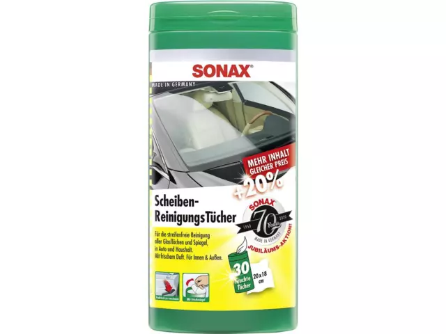 Sonax 04120000 Paños de Limpieza de Luna Box Jubiläumsaktion +20% 30 Piezas