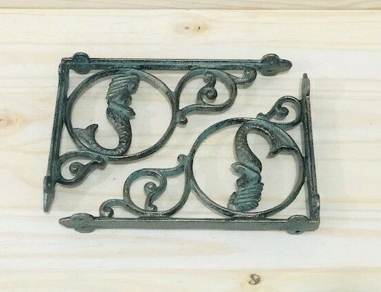 12 Cast Iron MERMAID Brackets Garden Braces Shelf Bracket Corbel Beach Nautical
