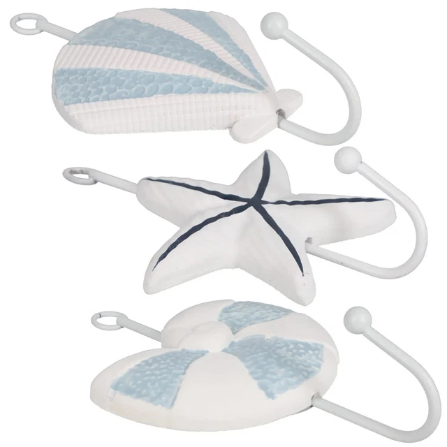 Starfish Wall Mount Coat Utility Hooks Nautical Ocean Beach Home Decor Set of 3