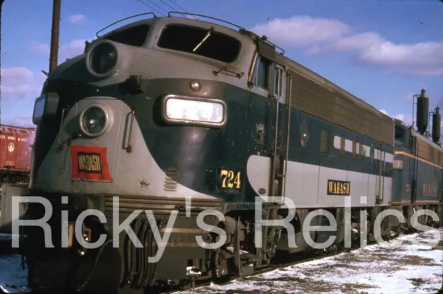 Duplicate Slide WAB #724 EMD F7A Wabash 1960s
