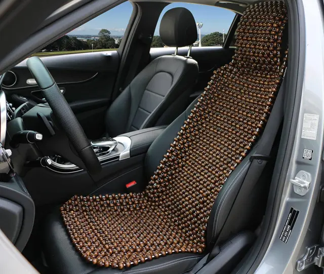 Natural Wood Beaded Seat Cover Massaging Cooling Cushion for Car Truck. Keeps th