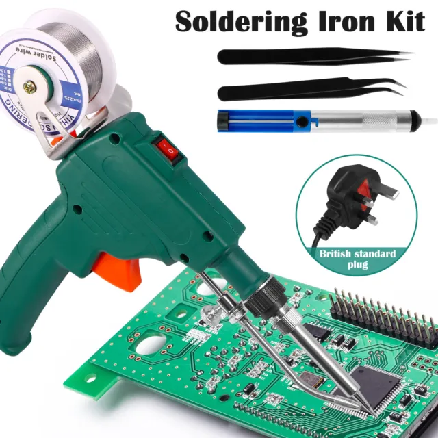 Soldering Gun Kit 60W Auto Solder Feed Hand Held Soldering Iron Welding Gun⇨