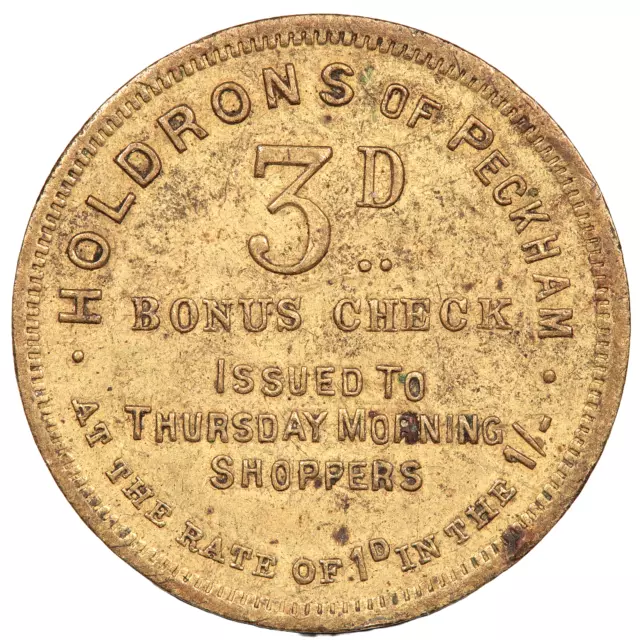 Holdrons Of Peckham Threepence (3D) Bonus Check Token (#4118)