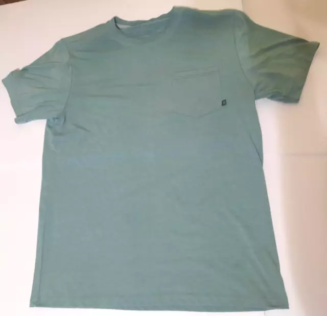 Free Fly Mens M Medium Short Sleeve Pocket Tee T Shirt Heather Green Bamboo