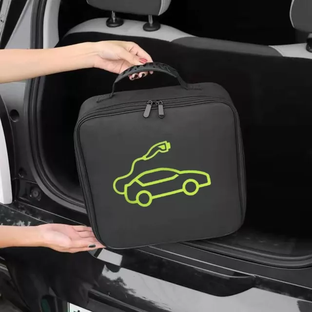 Auto Car Charging Cable Storage Bag Vehicle Charger Plugs Sockets Container Case