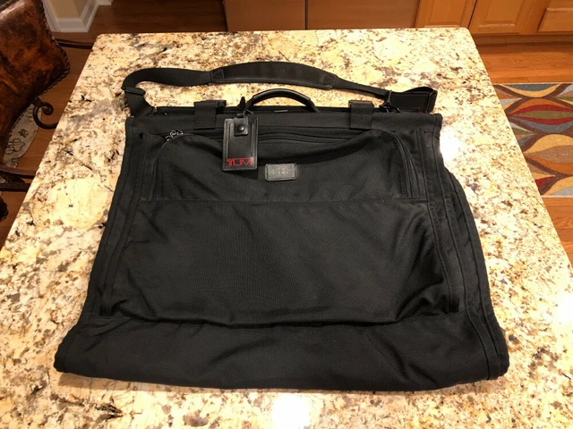 Tumi Black Ballistic Nylon Garment Bag Travel Luggage With Strap Luggage Tag EUC 2