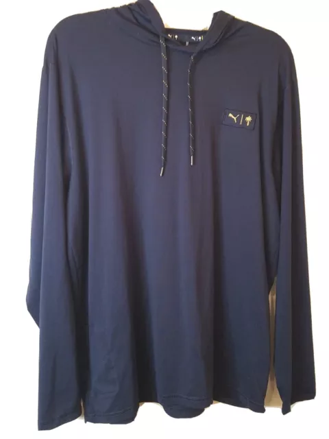 Puma x PTC Palm Tree Crew Long Sleeve Navy Pullover Men's Golf Hoodie Large EUC