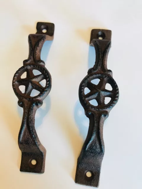 Lone Star Handle Cast Iron Antique Style Rustic Barn Gate Drawer Pull Set Of 2