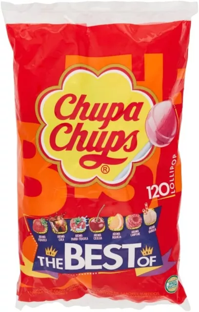 Chupa Chups Lecca Lecca Caramella Lollipop Busta 120 Pezzi Gusti Assortito