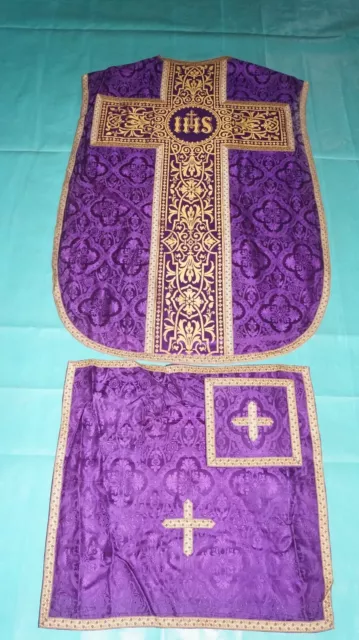 Kasel mit Kelchvelum und Palla, Messgewand Chasuble Casula Pianeta