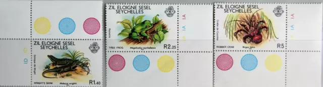 SEYCHELLES ZIL ELOIGNE SESEL 1981 30-32 Tiere Animals Fauna Frog Mabuye MNH