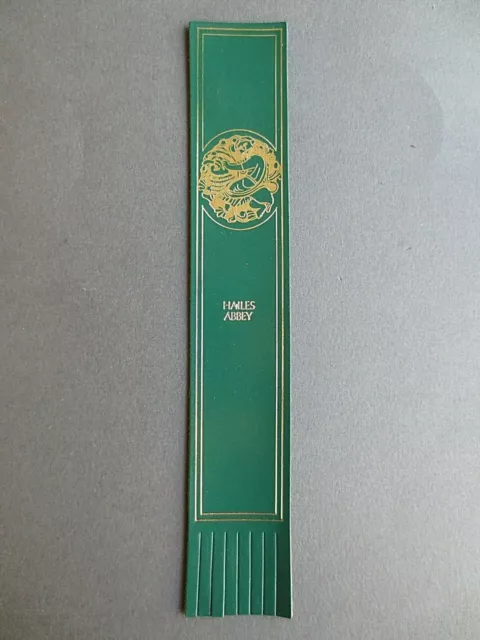 Leather BOOKMARK Hailes Abbey Winchcombe Gloucestershire Celtic Design GREEN