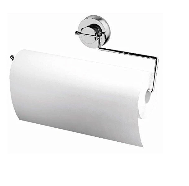 Portarollos de cocina Gecko Fix almacenamiento de acero inoxidable, hogar