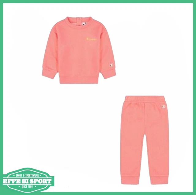 Tuta baby Champion bambina tutina nenonato set femmina felpa e pantalone logo