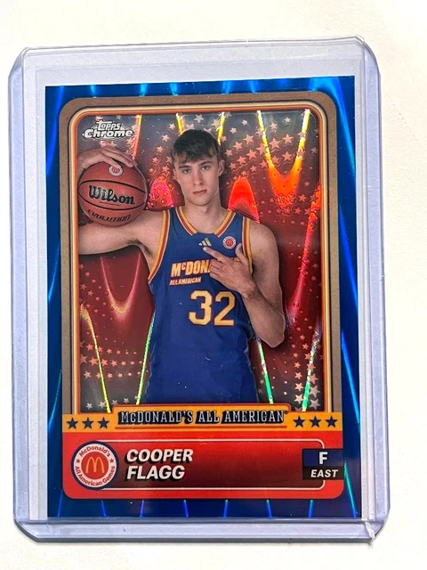 thumbnail interactive-video image 1 of 2024 Topps Chrome Cooper Flagg McDonald’s All American Rookie Card #78 – Graded 10 1 of 3