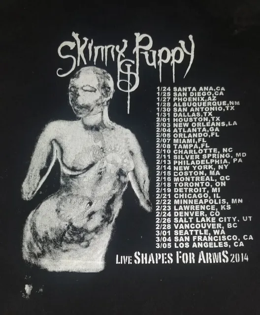Skinny Puppy Shirt - Size L -  Live Shapes For Arms Tour - 2014 - Not a Reprint