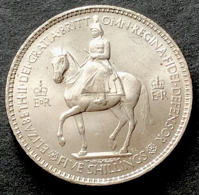 1953 Crown Coin - Coronation Of Queen Elizabeth Ii - 5/- Five Shillings Coin