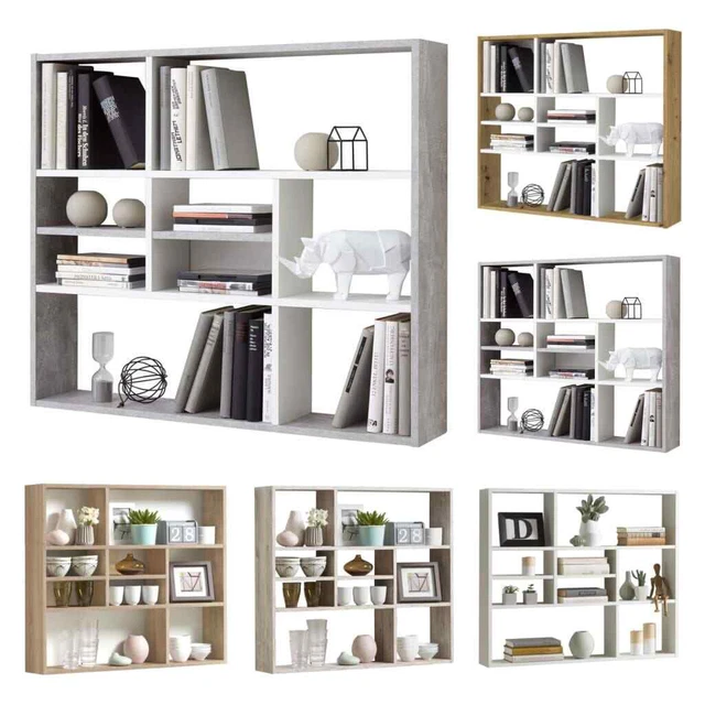 Scaffale a parete FMD con 9 scomparti scaffale sospeso scaffale sospeso decorazione diverse scelte FMD