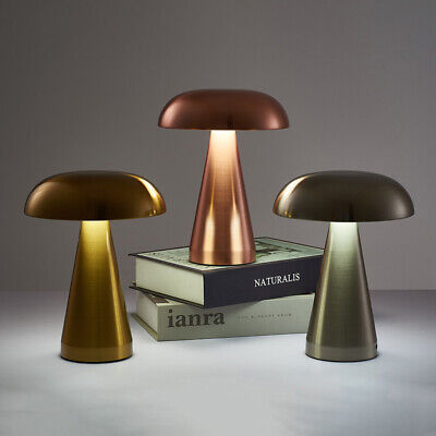Cordless Mushroom USB LED Table Lamp Touch Vintage Desk Bedside Night Light AU