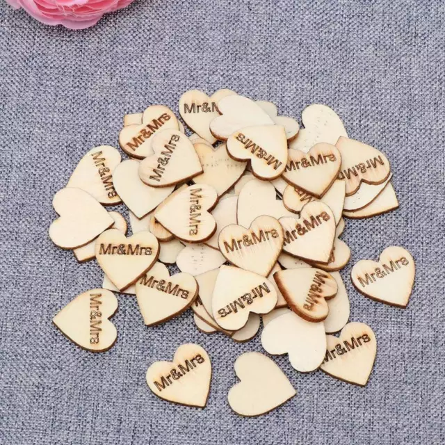 50 Wooden Heart Ornaments for DIY Wedding Decor