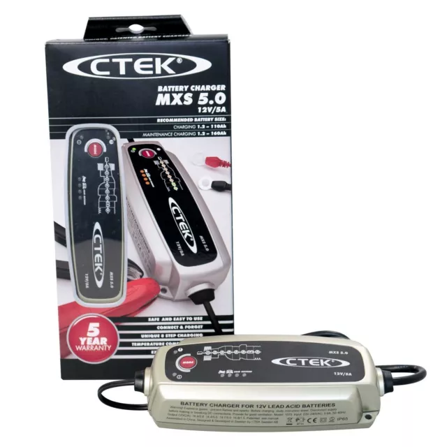 CTEK MXS 5.0 5A Battery Charger With Automatic Temperature Compensation EU Plug