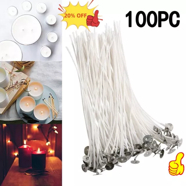 Núcleo de algodón Candle Wicks preencerado con soportes para la fabricación de velas