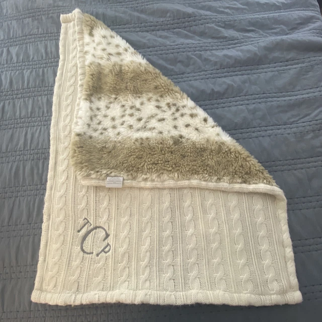RESTORATION HARDWARE BABY & CHILD FAUX FUR/Cable Knit Baby BLANKET