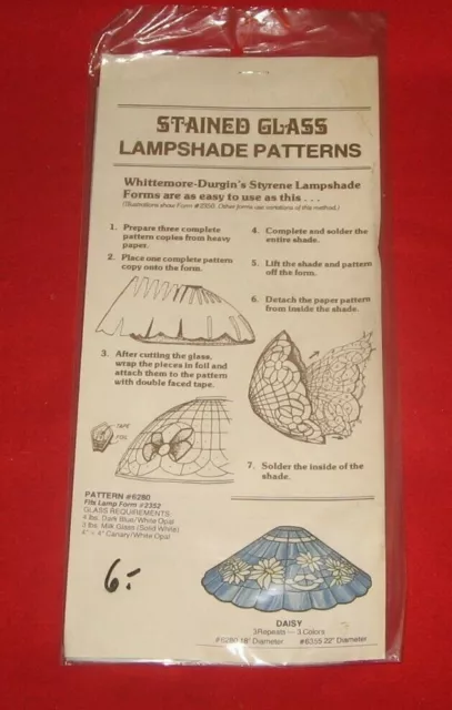 Tiffany-Lampenschirmvorlagen , Whittemore-Durgin , Pattern , Nr. 6280 DAISY