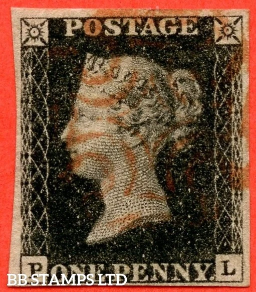 SG. 2. A1 (2). AS25. " PL ". 1d black. Plate 5. A fine used example cancel B7287