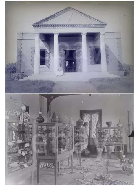 Uganda Museum Kampala Exterior & Interior Glass Plate Negatives c1910 Photos