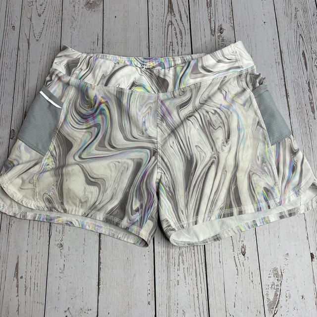Athleta Girl Record Breaker 3" Shorts Size XXL (16) Abstract Marble Pattern