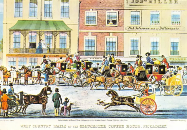 Carte Postale Ouest Pays Mails À Gloucester Café Maison 1828 par James Têtard 7V