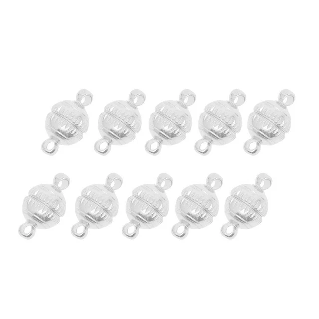 10pcs fermoirs magnétiques argentés pour bracelet collier bijoux trouvant