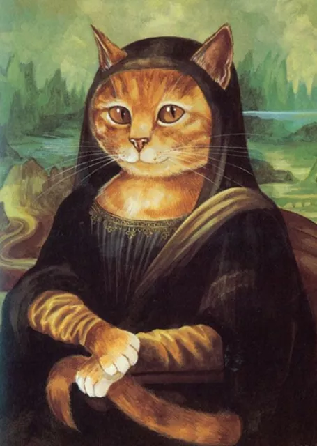 Mona Lisa Katze - Leinwand Druck Bild Poster decor 30x40 cm