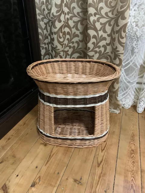 Cesta tejida de mimbre para amantes de la casa de gatos, portador de...