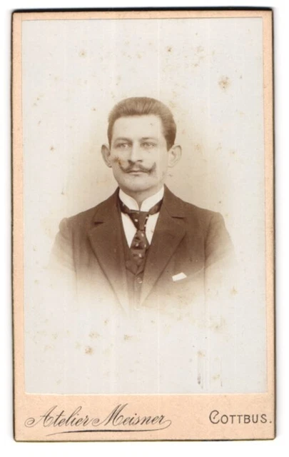 Fotografie M. Meisner, Cottbus, Schlosskirchplatz 1, Elegant gekleideter Herr m
