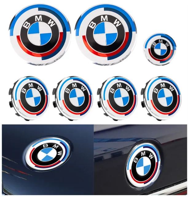 7x Emblème pour BMW 50e Anniversaire Capot + Coffre centre de roue enjoliveur
