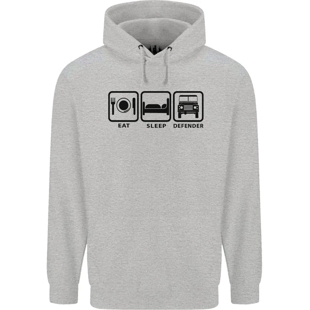 Felpa con cappuccio auto da strada Eat Sleep 4X4 da uomo 80% cotone