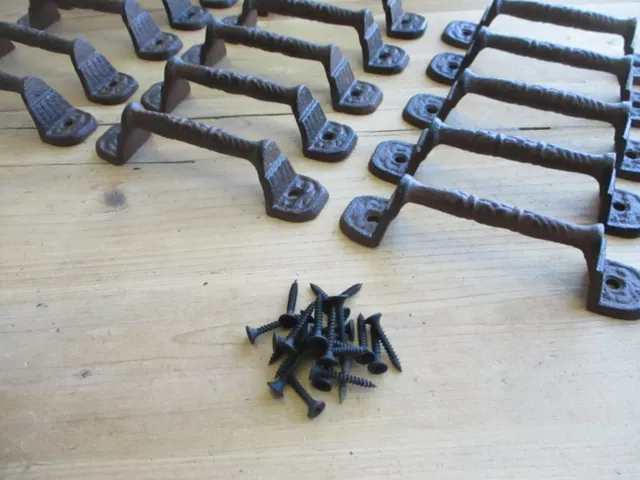 20 Cast Iron RUSTIC Barn Handle Gate Pull Shed Door Handles Fancy Drawer Pulls 3